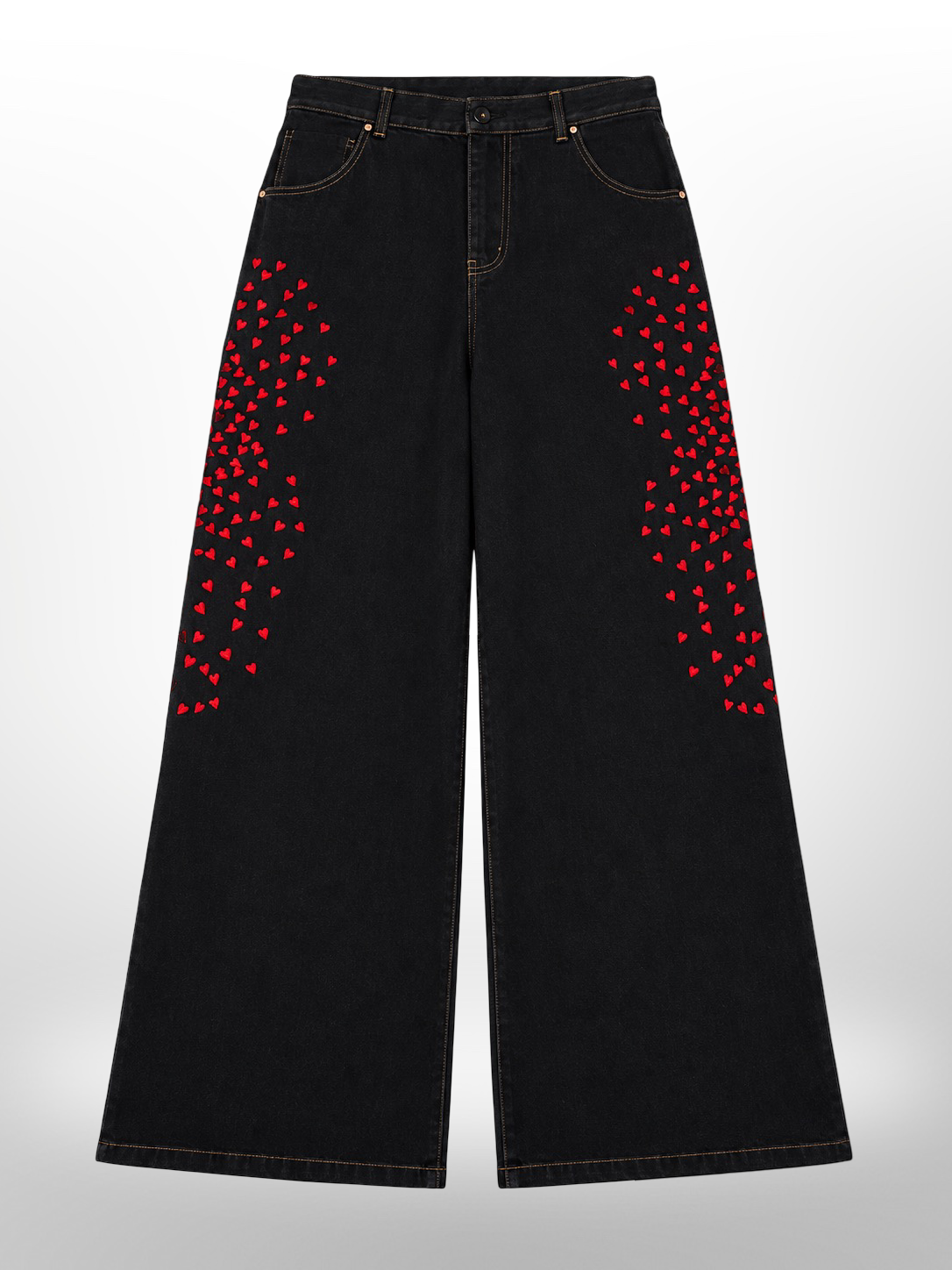 Yami hearts Japanese embroidered denim pant(Pre-booking)